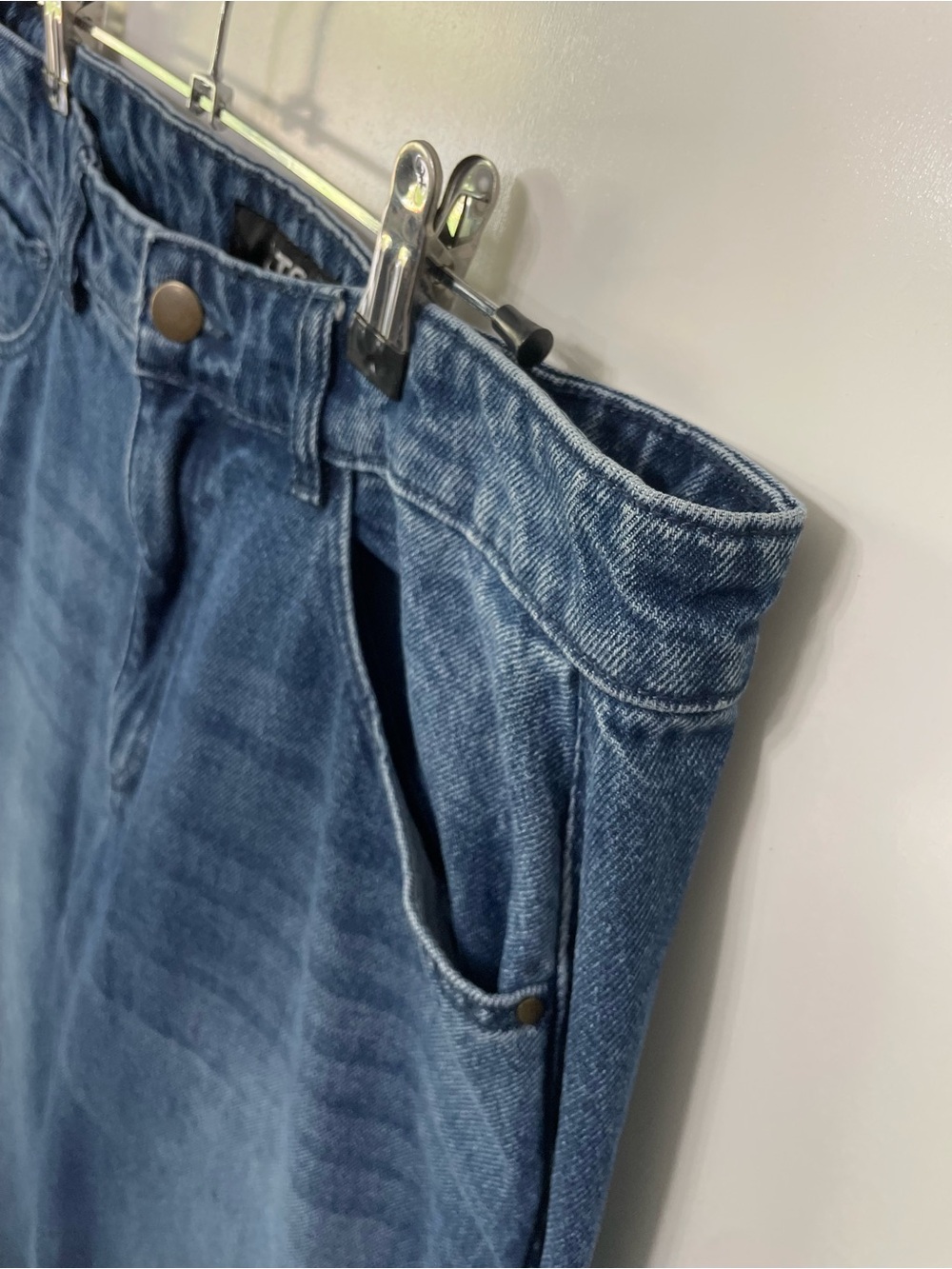 Long Tall Sally Wide Leg Denim Jeans Med Blue Wash Size 10 Inseam 35" - Picture 3 of 10